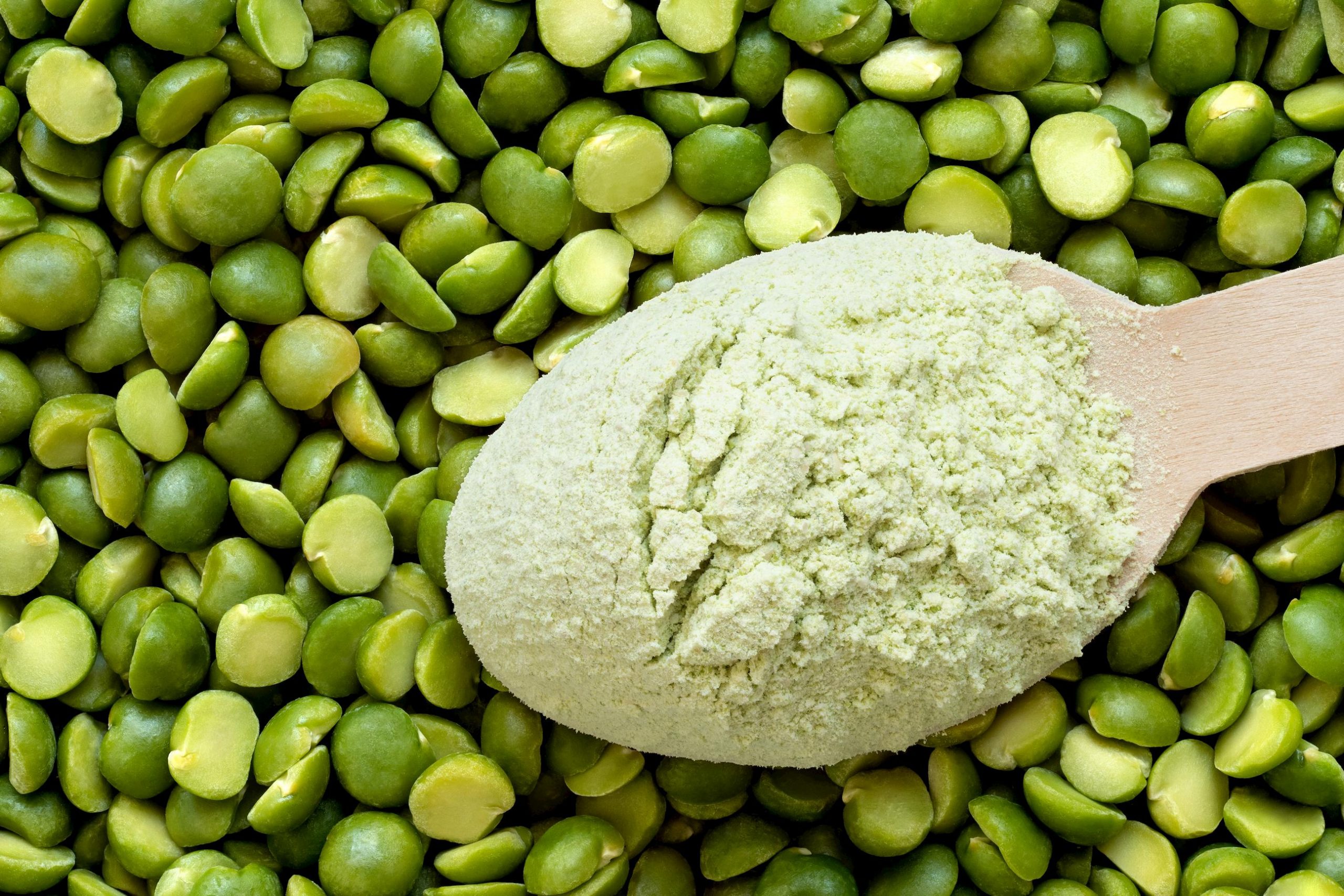 Green pea flour and green split peas
